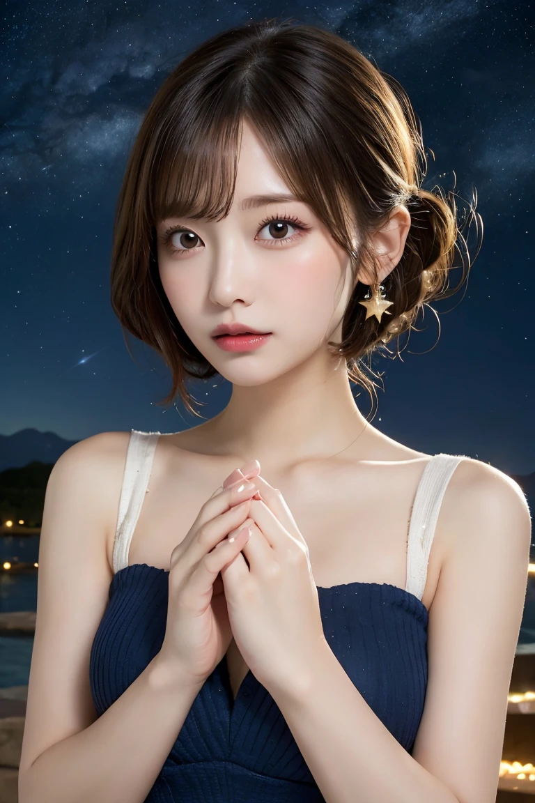 (Close up portrait of a naked girl with slender small breasts and ponytail hair:1.5)、(Cute naked girl in Onsen outside:1.3)、(Big full moon night:1.5)、(Perfect Anatomy:1.3)、(No mask:1.3)、(complete fingers:1.3)、Photorealistic、Photography、masutepiece、top-quality、High resolution delicate and cute、face perfect、Beautiful detailed eyes、Fair skin、Real Human Skin、pores、((thin legs))、(Dark hair)