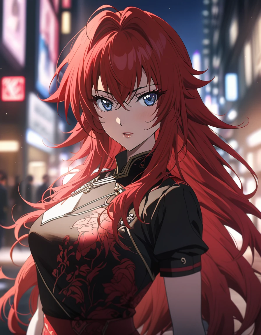 a close up of a person in a uniform with long red hair, erza scarlet as a real person, rias gremory, female anime character, anime girl named lucy, best anime character design, she has red hair, seductive anime girl, anime character, with red hair, anime best girl, with long red hair, anime woman fullbody art
