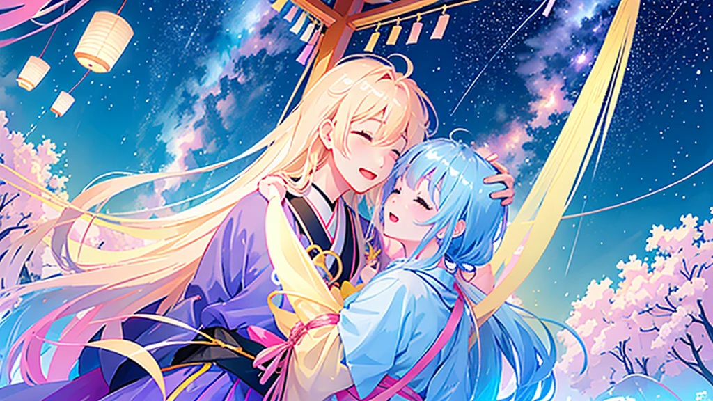 Tanabata of Japan、bless、evening、Night Sky、milky way、painful、Reunion、love affair、Once a year、longing、wish、forever