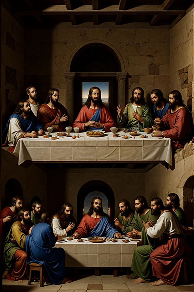 The last supper of Jesus Christ with the disciples 