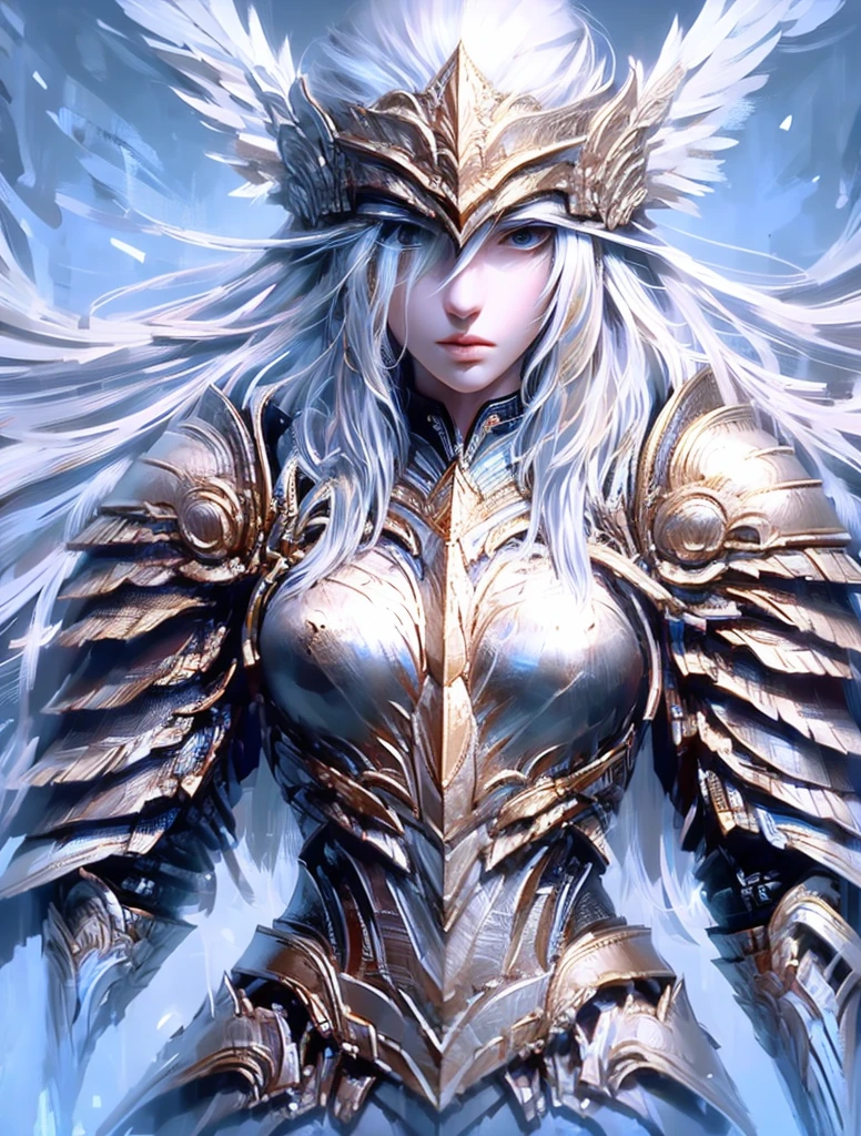 1 girl,sit,White streamer,Saint,Martial God