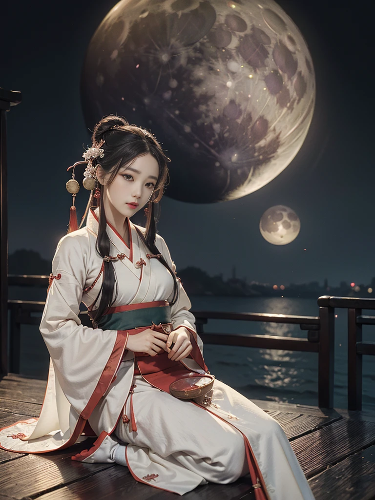 change，(((Hanfu)))，(((Menstrual clothing)))，Tang and Song court costumes，(((big moon)))，sit，sky sky，sitท่า，Popular CG，Highest picture quality，Masterpiece，A beautiful girl who is delicate and delicate.，(High and High)，Royal sister，Queen&#39;s personality，Have fair skin.，(((Long legs)))，Perfect facial features，Bright eyes，charming demeanor，red lips，beautiful and cool， (big breasts),Beautiful and handsome，long, smooth black hair，shine，The skin is visible through see-through.，(((floral dress)))，8k quality，(photorealistic)，The characters fill the frame.，((face light)),((Ultra-thin transparent erotic clothing)),(The skin is visible through see-through.),(View from below),All wet.，（hands behind your back），(Place your hands on the back of your head.)，(((Open your mind)))，The rift revealed， ((Hardening of the areola))，(((The areola has a clear shape.)))，((The tip is clearly distinguished.))，((Milk flows out))，(((spread their legs))),(((M shaped legs))),(((Spread the target)))，Exposing genitals， Sensitive and moist genitals with fluid released from the genitals.，Straight and slender, The legs are soft and delicate.，
