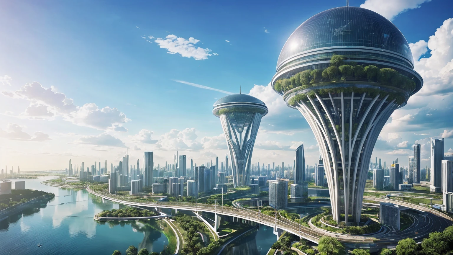 (Best quality,4K,8K,A high resolution,Masterpiece:1.2),Ultra-detailed,(Realistic,Photorealistic,photo-realistic:1.37),Futuristic floating city,Futuristic technology,Huge urban high-tech tablet platform,Airship,Floating in the sky,Futuristic city,Small airships around,High-tech hemispherical platform,Colorful lights,Advanced architecture,modernn architecture,skyscrapper,Access the cloud,Scenic beauty,view over city,Impressive design,Blend seamlessly with nature,energetic and vibrant atmosphere,Futuristic transportation system,Parking is suspended,Transparent path,Lush greenery,Sky gardens,cascading waterfalls,Magnificent skyline,reflections on the water,Sparkling river,Architectural innovation,futuristic skyscrapers,Transparent dome,The shape of the building is unusual,Elevated walkway,Impressive skyline,Glowing lights,Futuristic technology,Minimalist design,Scenic spots,Panoramic view,Cloud Piercing Tower,Vibrant colors,epic sunrise,epic sunset,Dazzling light display,magical ambiance,The future city,Urban Utopia,LuxuryLifestyle,Innovative energy,sustainable development,Smart city technology,Advanced infrastructure,Tranquil atmosphere,Nature and technology live in harmony,Awesome cityscape,Unprecedented urban planning,Architecture connects seamlessly with nature,High-tech metropolis,A cutting-edge engineering marvel,The future of urban living,Visionary architectural concept,Energy-efficient buildings,Harmony with the environment,A city floating above the clouds,Utopian dreams become reality,The possibilities are endless,State-of-the-art transportation network,Green energy integration,Innovative materials,Impressive holographic display,Advanced communication system,Breathtaking aerial view,Quiet and peaceful environment,Modernist aesthetics,Ethereal beauty