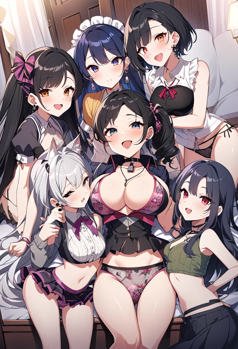 （((美少女Anime Style))),Anime Style,Lie down on the bed３Elementary school students with different types of people,Seduce with flashy underwear,Penetration Sex,Creampie Sex,Orgy(1 Male,3Women),Gothic,Earrings,necklace,Lock,tattoo,Heart Pupil,♡ranbu,Big Breasts,Sex in school