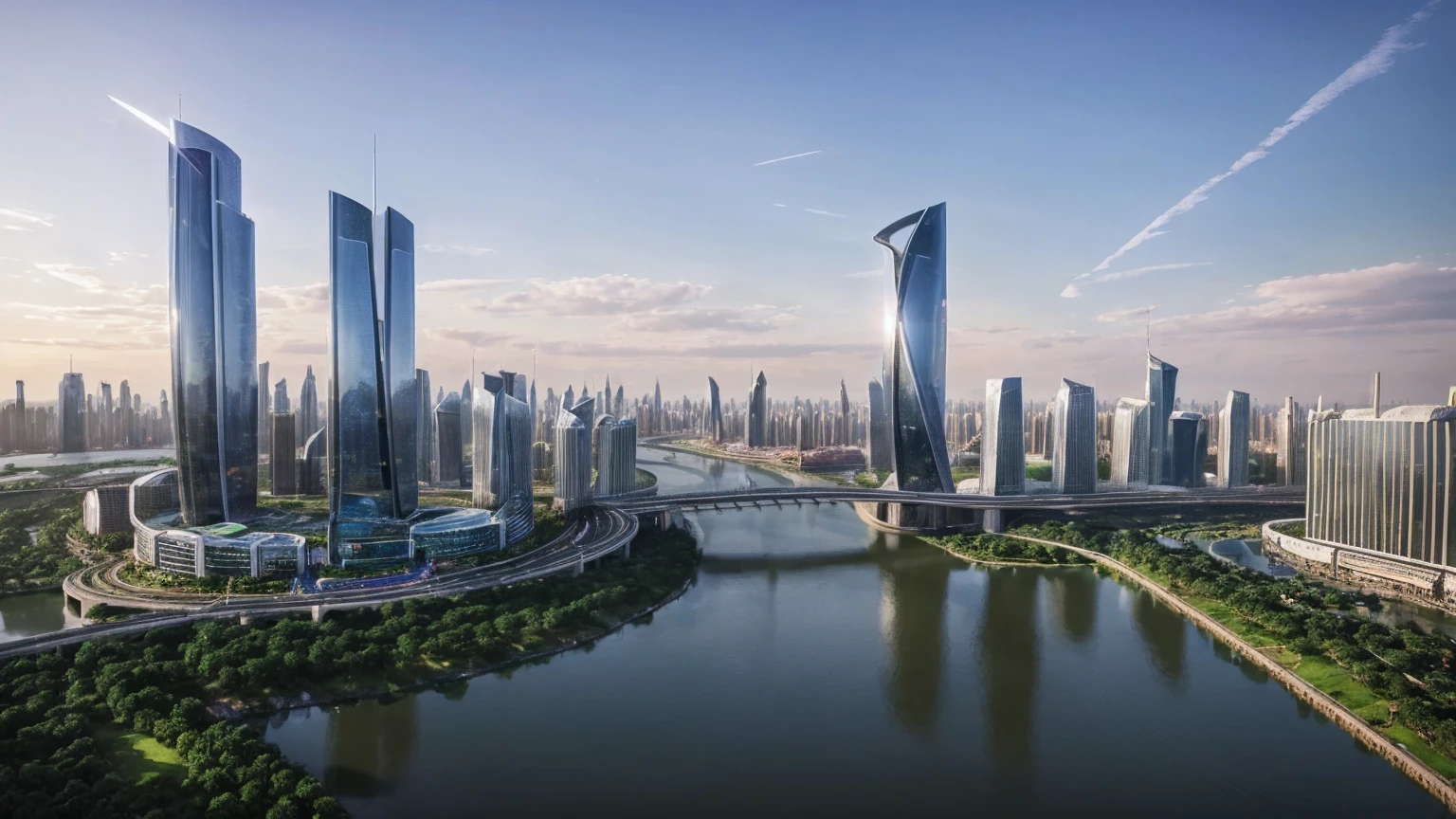 (Best quality,4K,8K,A high resolution,Masterpiece:1.2),Ultra-detailed,(Realistic,Photorealistic,photo-realistic:1.37),Futuristic floating city,Futuristic technology,Huge urban high-tech tablet platform,Airship,Floating in the sky,Futuristic city,Small airships around,High-tech hemispherical platform,Colorful lights,Advanced architecture,modernn architecture,skyscrapper,Access the cloud,Scenic beauty,view over city,Impressive design,Blend seamlessly with nature,energetic and vibrant atmosphere,Futuristic transportation system,Parking is suspended,Transparent path,Lush greenery,Sky gardens,cascading waterfalls,Magnificent skyline,reflections on the water,Sparkling river,Architectural innovation,futuristic skyscrapers,Transparent dome,The shape of the building is unusual,Elevated walkway,Impressive skyline,Glowing lights,Futuristic technology,Minimalist design,Scenic spots,Panoramic view,Cloud Piercing Tower,Vibrant colors,epic sunrise,epic sunset,Dazzling light display,magical ambiance,The future city,Urban Utopia,LuxuryLifestyle,Innovative energy,sustainable development,Smart city technology,Advanced infrastructure,Tranquil atmosphere,Nature and technology live in harmony,Awesome cityscape,Unprecedented urban planning,Architecture connects seamlessly with nature,High-tech metropolis,A cutting-edge engineering marvel,The future of urban living,Visionary architectural concept,Energy-efficient buildings,Harmony with the environment,A city floating above the clouds,Utopian dreams become reality,The possibilities are endless,State-of-the-art transportation network,Green energy integration,Innovative materials,Impressive holographic display,Advanced communication system,Breathtaking aerial view,Quiet and peaceful environment,Modernist aesthetics,Ethereal beauty