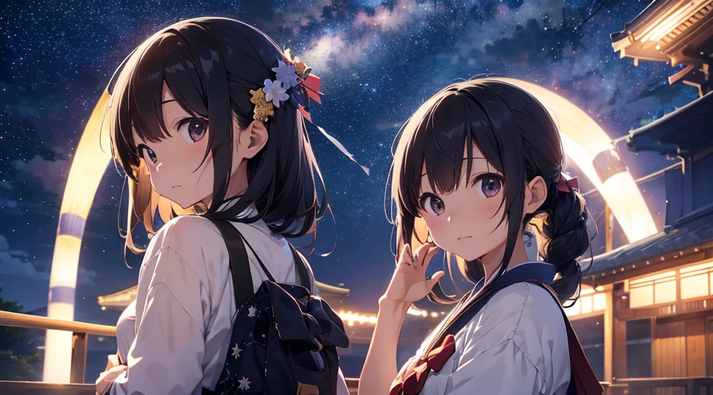 Tanabata of Japan、bless、evening、Night Sky、milky way、painful、Cross、good bye、love affair、Once a year、longing、wish、forever