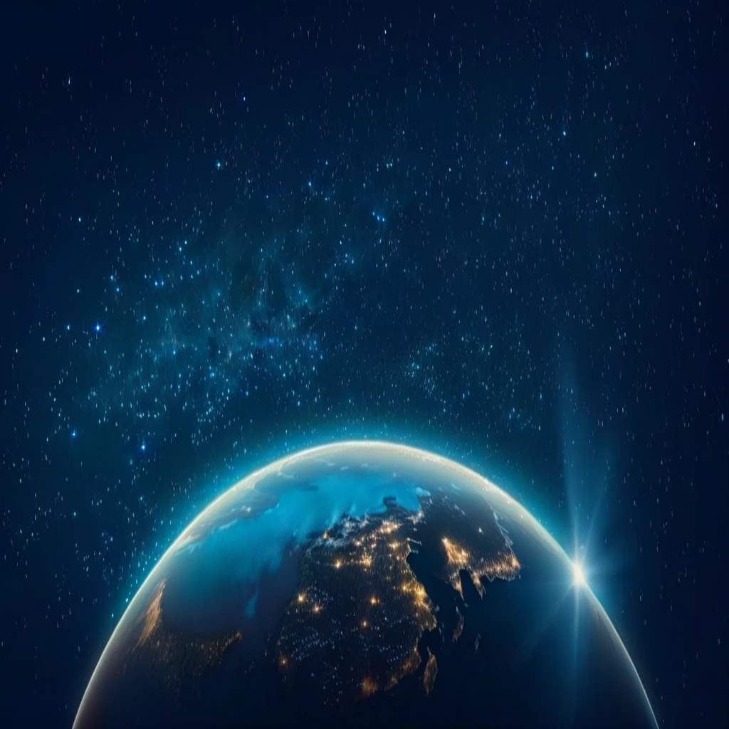 Earth illuminated by the sun and stars, photo of earth from space, looming over Earth from space, Earth from space, photo from space, View from Space地球, Space photos, Earth in the distance, earth in background, earth in background, Visible from outer space, View from Space, Earth visible below, planet in space over the horizon