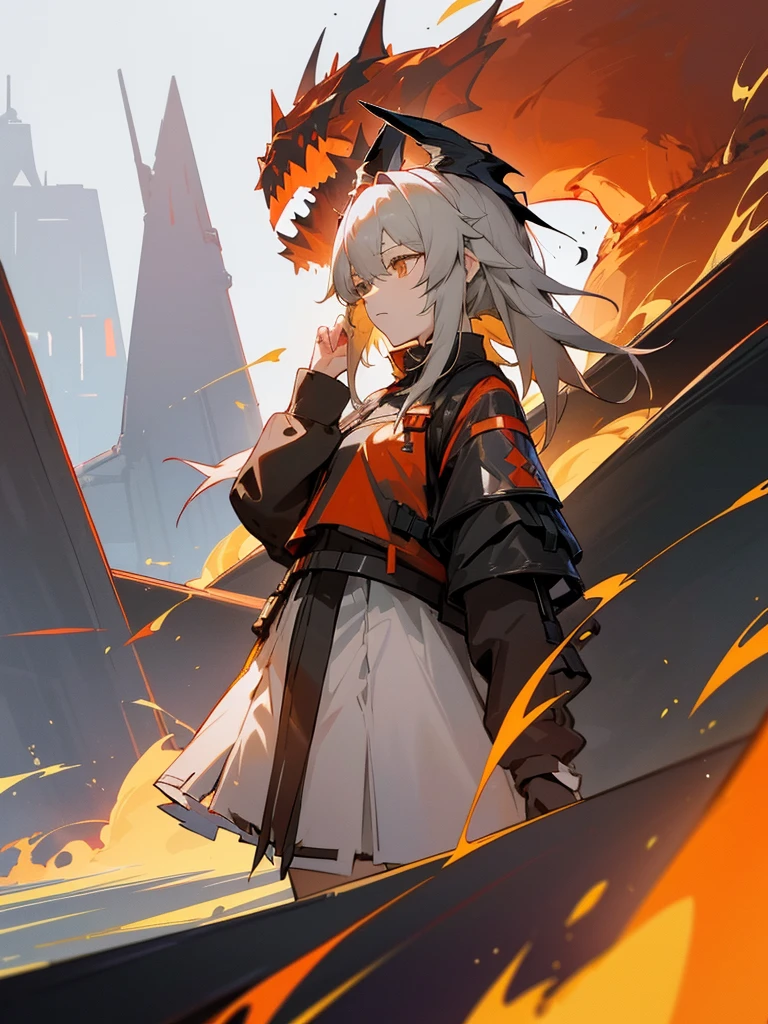 ((Arknights Młynar, Arknights Surtr, Arknights Ch'en the Holungday)Anime Style)
