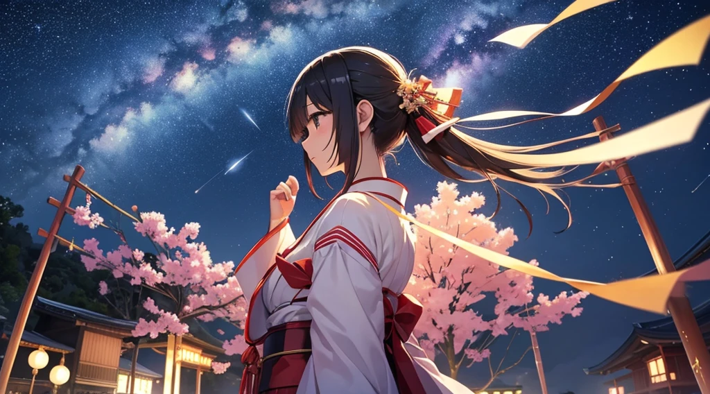 Tanabata of Japan、bless、evening、Night Sky、milky way、painful、farewell、good bye、love affair、Once a year、longing、wish、forever