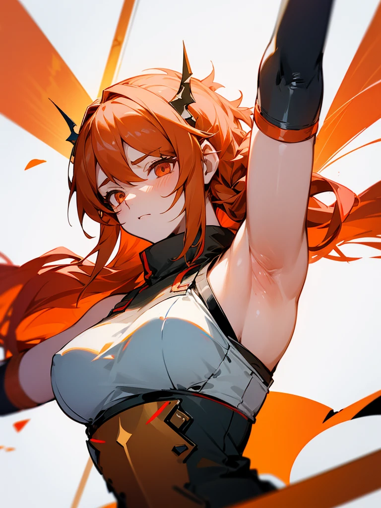 Arknights, Arknights Surtr, Surtr Armpits, Cute Armpits, Anime Style, Hot body, detailed armpits.