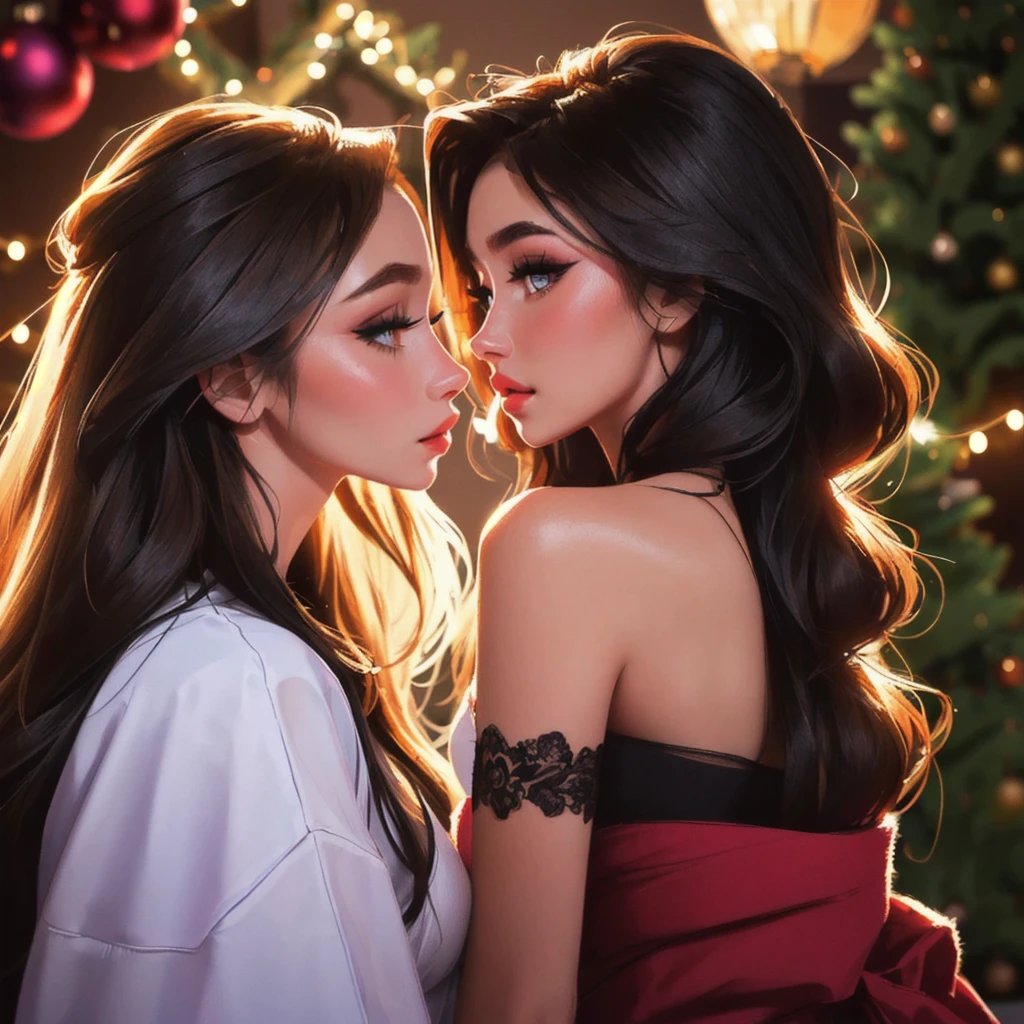 A woman with long black hair and a black top posing for a photo., soft devil queen Madison Beer, Portrait Sophie Mudd, Violet Myers, looks like a Christmas fairy tale, beautiful latin face, Madison Beer, sexy face with full makeup, Instagram Template, dark hair and makeup, profile picture, sensual look, 18 years, bella poarch