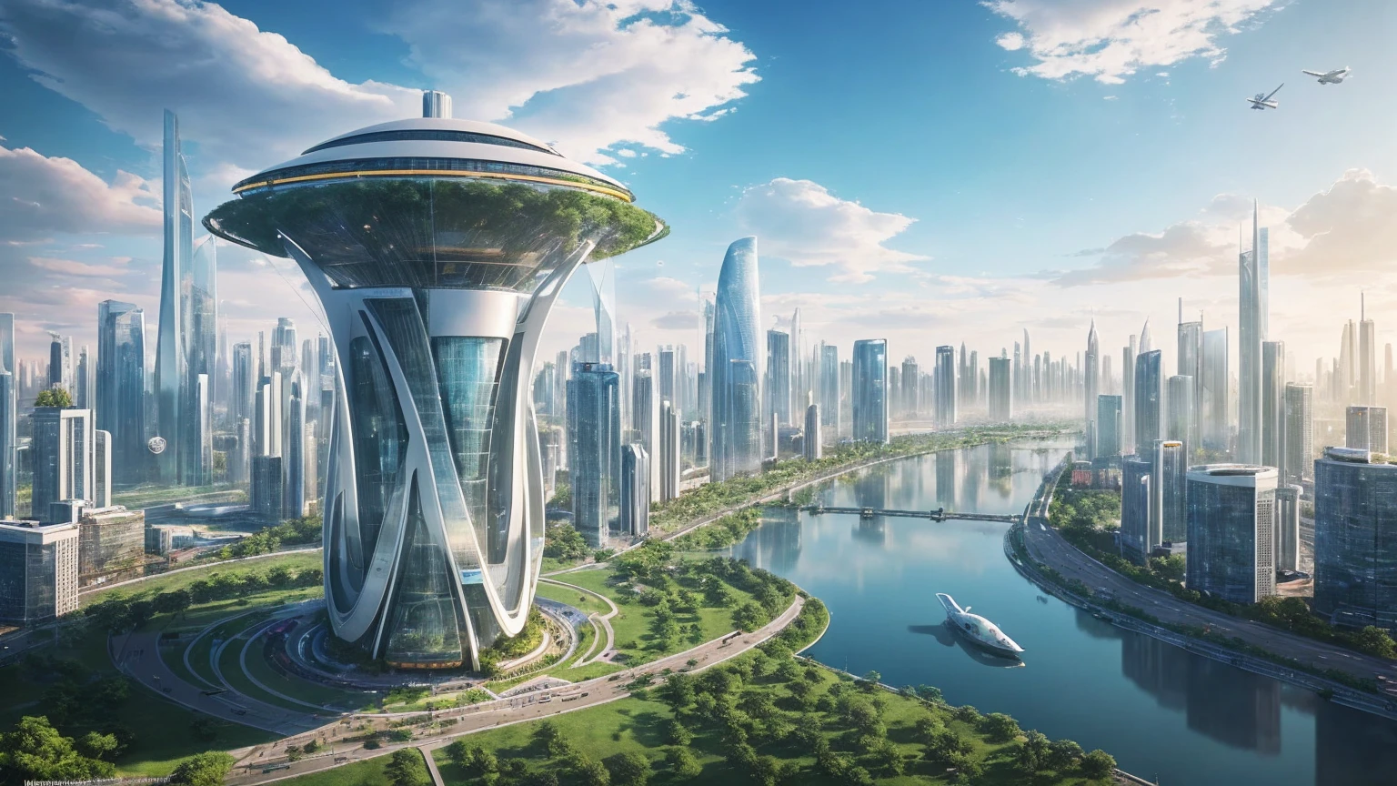 (Best quality,4K,8K,A high resolution,Masterpiece:1.2),Ultra-detailed,(Realistic,Photorealistic,photo-realistic:1.37),Futuristic floating city,Futuristic technology,Huge urban high-tech tablet platform,Airship,Floating in the sky,Futuristic city,Small airships around,High-tech hemispherical platform,Colorful lights,Advanced architecture,modernn architecture,skyscrapper,Access the cloud,Scenic beauty,view over city,Impressive design,Blend seamlessly with nature,energetic and vibrant atmosphere,Futuristic transportation system,Parking is suspended,Transparent path,Lush greenery,Sky gardens,cascading waterfalls,Magnificent skyline,reflections on the water,Sparkling river,Architectural innovation,futuristic skyscrapers,Transparent dome,The shape of the building is unusual,Elevated walkway,Impressive skyline,Glowing lights,Futuristic technology,Minimalist design,Scenic spots,Panoramic view,Cloud Piercing Tower,Vibrant colors,epic sunrise,epic sunset,Dazzling light display,magical ambiance,The future city,Urban Utopia,LuxuryLifestyle,Innovative energy,sustainable development,Smart city technology,Advanced infrastructure,Tranquil atmosphere,Nature and technology live in harmony,Awesome cityscape,Unprecedented urban planning,Architecture connects seamlessly with nature,High-tech metropolis,A cutting-edge engineering marvel,The future of urban living,Visionary architectural concept,Energy-efficient buildings,Harmony with the environment,A city floating above the clouds,Utopian dreams become reality,The possibilities are endless,State-of-the-art transportation network,Green energy integration,Innovative materials,Impressive holographic display,Advanced communication system,Breathtaking aerial view,Quiet and peaceful environment,Modernist aesthetics,Ethereal beauty