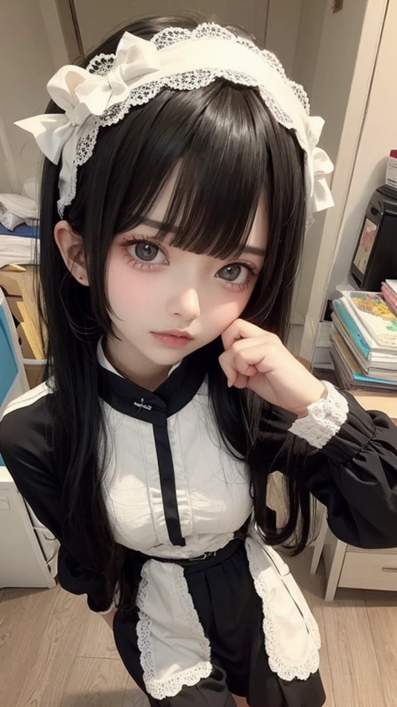 Small breasts、Black Hair、Bangs、beautiful girl