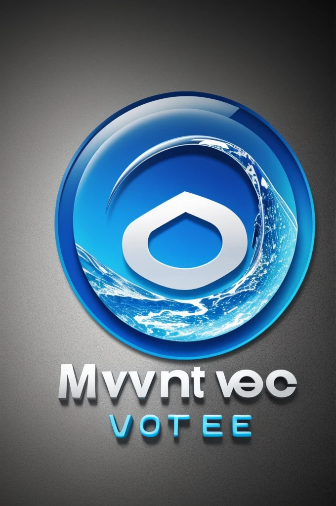 A logo that is made of water