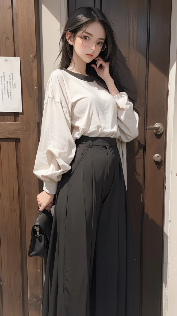 A timid woman wearing clothes with almost no fabric. A girl with glasses.(20-year-old~Around 30 years old)