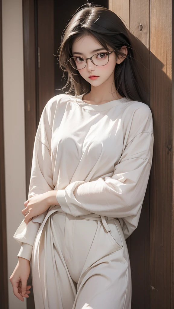 A timid woman wearing clothes with almost no fabric. A girl with glasses.(20-year-old~Around 30 years old)