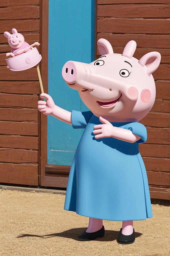 Peppa the pig giving her middle finger