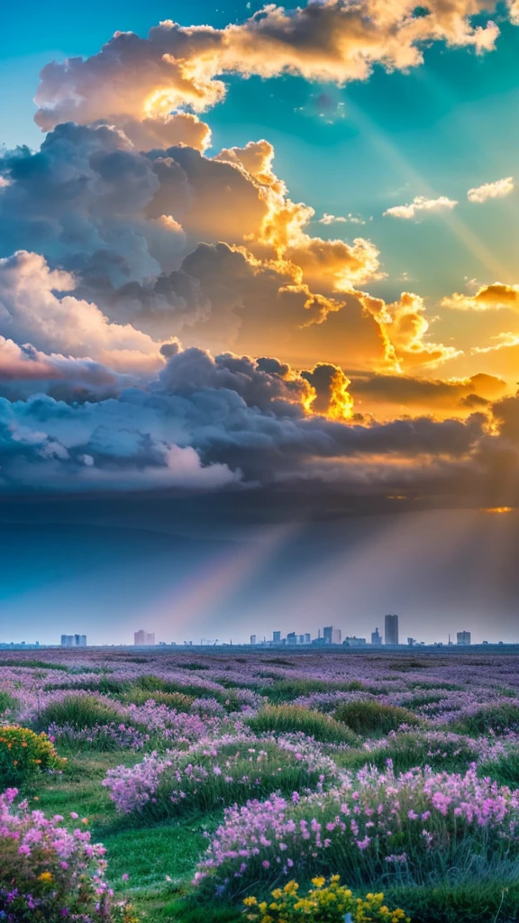 a close up of a field of flowers with a sky in the background, god's rays highly detailed, rays of life, god's rays, rays of god,    there is a picture of a beach with a pier in the distance, today\'s featured photograph 4k, clouds and wings and waves, clouds and waves, oceanside, crisp lines, harmony of swirly clouds, epic blue sky,    a view of a city with tall buildings and a green park, tokyo japan, tokyo city, tokyo city in the background, tokio, tokyo, japanese city, tokyo prefecture, new tokyo, aerial view of a city, tokyo in the background, bird's eye view of a city, modern tokyo, japanese downtown, osaka skyline background, in tokio, shinjuku seascape, heaven on earth, wide angle landscape photography, epic wide angle, wispy clouds, big sky, big blue sky god sun rays, few sun rays, rays of god shining from above, rays of the sun, sun rays at sunset, rays of sunlight, godly light, rays of sunlights, rays of sun