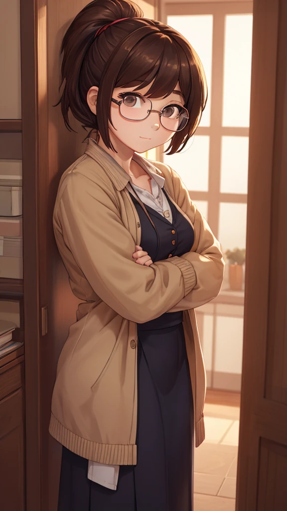 A timid woman wearing clothes that reveal her body line A girl with glasses(20-year-old~Around 30 years old)