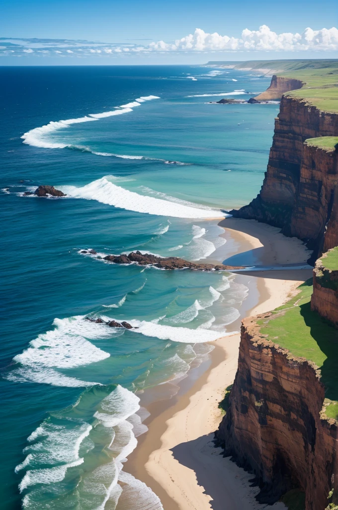 Prince Edward Islands, calm and serene sea, edge overlooking the beach, almost closed weather 