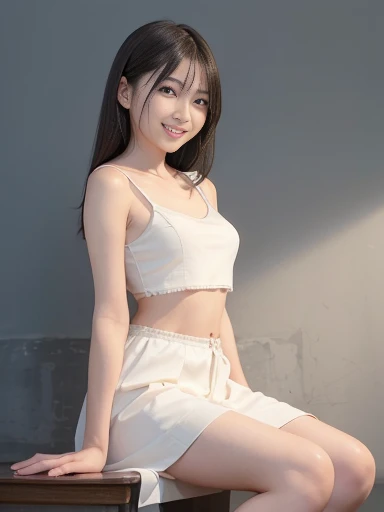 Japanese female, a lot of details, (underweight), 30 years old, detailed black hair, beautiful detailed hair, super fucking beautiful, delicate beautiful face, complex details beautiful and delicate eyes, perfect hands, (flat chest best quality:1.5), perfect and delicate limbs, detailed skin, best quality, ultra-detailed,(cheerful grin:1.5),
The light of dawn blooms gloriously.The painting depicts a scene with many well-defined clouds have beautiful light and shadow, floating palace,, cloud texture, sitting, semi long, t-shirt, in the clouds, dark atmosphere, dark academia, full body shot, from front, ground-level shot, sunbeam, from side