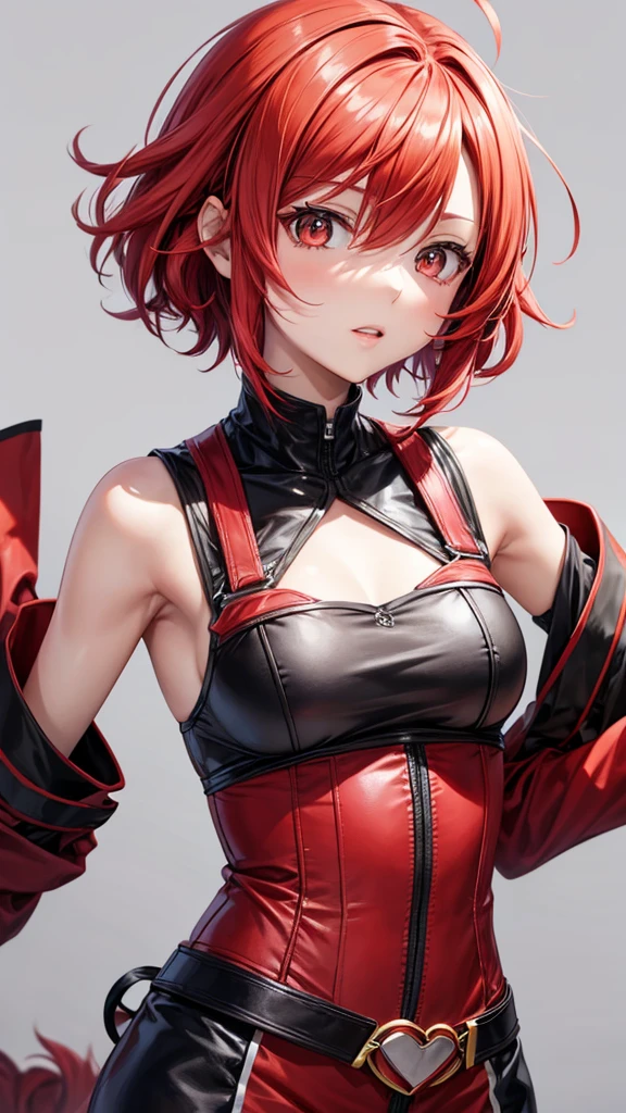 Kasane Teto,Red Hair,Vertical roll hair,Short Hair,