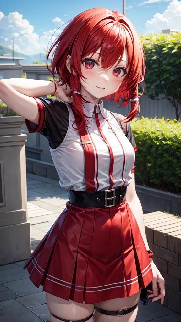 Kasane Teto,Red Hair,Vertical roll hair,Short Hair,