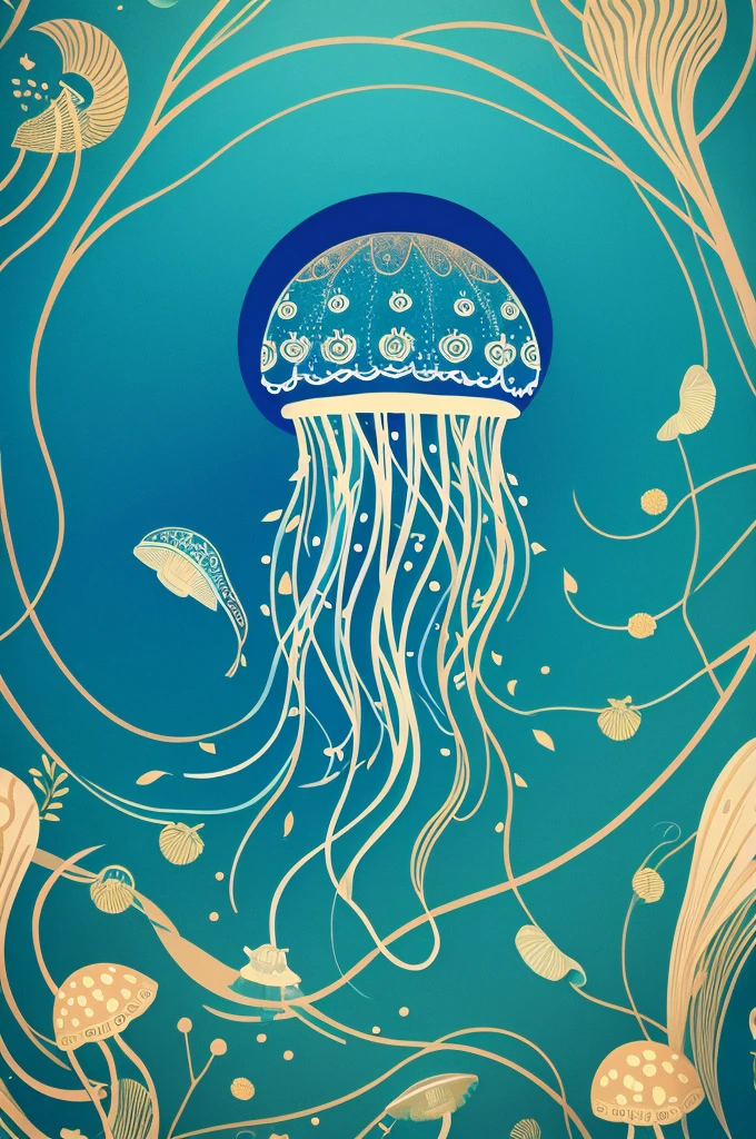 Jellyfish motif boy illustration 1 person icon
