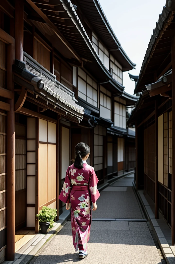 Japanese woman walking