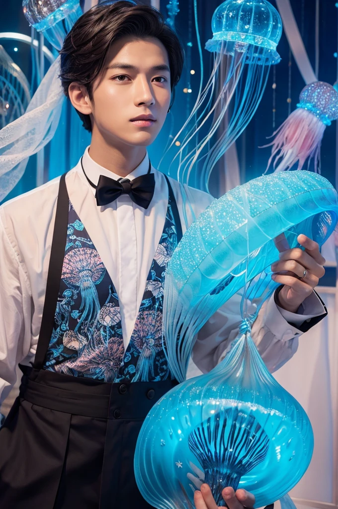One handsome boy with a jellyfish motif