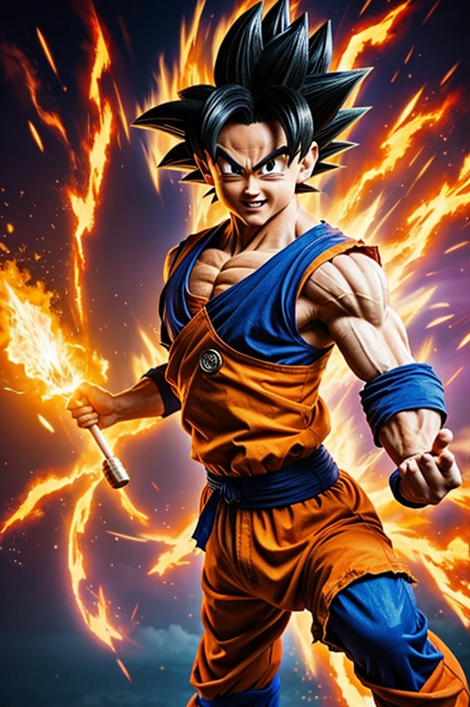 Dragon Ball Goku transformed into a girl