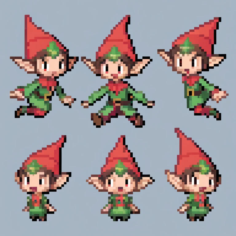 A close-up shot，Characters with different expressions, Pixel Art inspired by Luma Rouge, Number of polygons, Pixel Art, Elf表, Elfheet, 视觉小说Elf, Elf, 2 d Elf, full page grid Elf表, Pixel Art sprite, 电子游戏Elf, 2D Elf, Sprite 2D, psd Elfheet，