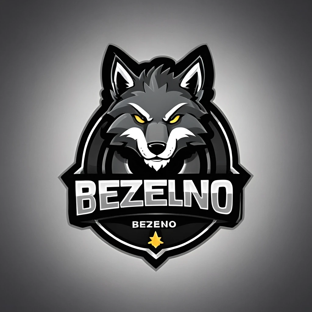 logomkrdsxl,an  edgy logo  3D loup with BEBEZINHO,  vector, text "BEBEZINHO",  best quality, masterpiece, brand, dark background, 