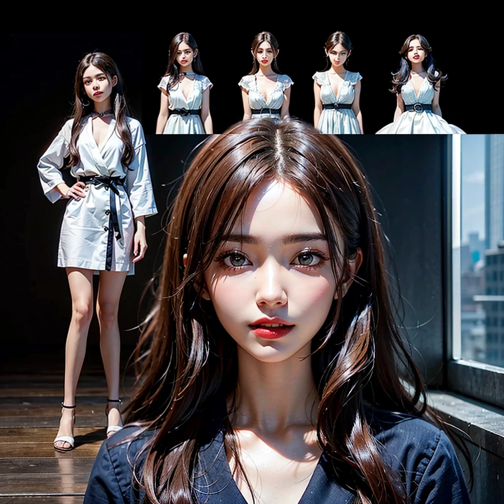 (((True Beauty))), RAW Photos, Black Hair、folder、Round eyes、False eyelashes、Straight hair, Wavy Hair、correct、Deep Red Lipstick、Striped Hair、Brown Hair、Blue Hair、(Gradient Hair)、Asymmetrical Hair、Hair behind the ear、Crossed bangs、Long Hair、((お尻までLong Hair))、Long Hair、Straight bangs、Smooth, Silky Hair、Hair up on one side、とんでもなくLong Hair、Light brown eyes、Ring Eye、Round eyes、Wicked Smile、A light smile、Cast a Shadow、(Extraordinary presence)、Atmospheric perspective、Backlight、Exposure、Lens flare、、最high quality、超High resolution、超High resolution、Very realistic, masterpiece、correct、Textured skin、high quality、最high quality、Awards、32k, 髪のfolder、Crafty、(Close your eyes and smile)、Embarrassed laugh、Redness in the ears、correct、Shine、360° View、Very detailed、超High resolution、解剖学的にcorrect、masterpiece、Accentuate your breasts、High resolution、High detail、Long eyelashes、A slight blush、Compensate, (((Full Body Shot)))、(Hands on hips)、Seductive pose、Shooting from a distance、Different angles of view、Eye height 、Looking up from below、