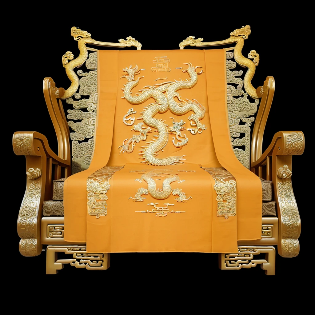 ((masterpiece,best quality)),((High-precision drawing in every detail) Extremely high-precision drawing) [High resolution],(Detailed illustration, very detailed and detailed drawing, delicate drawn lines with tempo, realistic texture expression),ultra detailed,best quality,sharp focus,4K,professional work,((cloth cover over chair 1.2)), (((Chinese style ornate brocade 1.5))), ((Emperor's dragon chair cloth)), (cloth cover for chair), upholstery, ((ornate fabric material 1.2)).