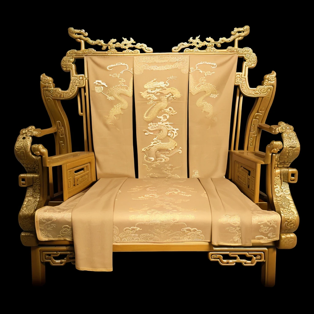 ((masterpiece,best quality)),((High-precision drawing in every detail) Extremely high-precision drawing) [High resolution],(Detailed illustration, very detailed and detailed drawing, delicate drawn lines with tempo, realistic texture expression),ultra detailed,best quality,sharp focus,4K,professional work,((cloth cover over chair 1.2)), (((Chinese style ornate brocade 1.5))), ((Emperor's dragon chair cloth)), (cloth cover for chair), upholstery, ((ornate fabric material 1.2)).