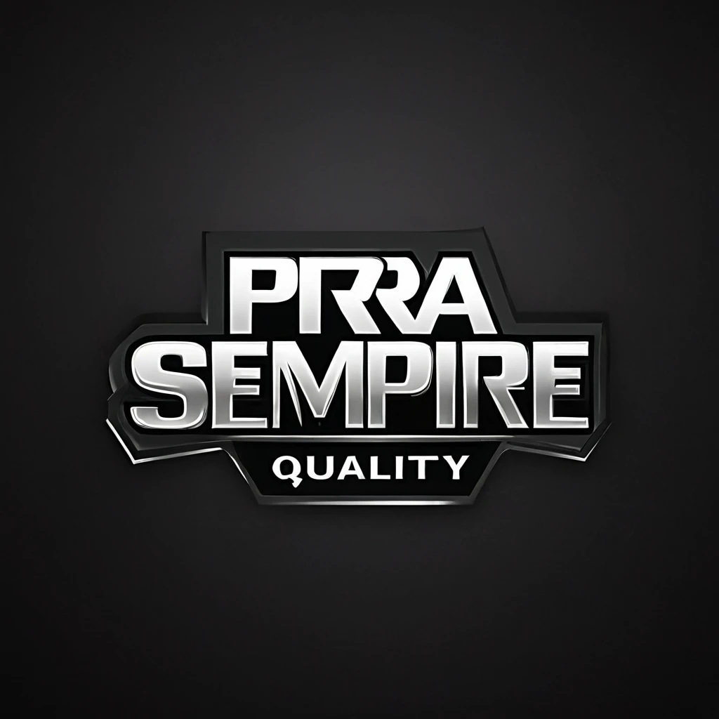 logomkrdsxl,an edgy logo 3D MS with PRA SEMPRE , vector, text "PRA SEMPRE", best quality, masterpiece, brand, dark background, brilhante