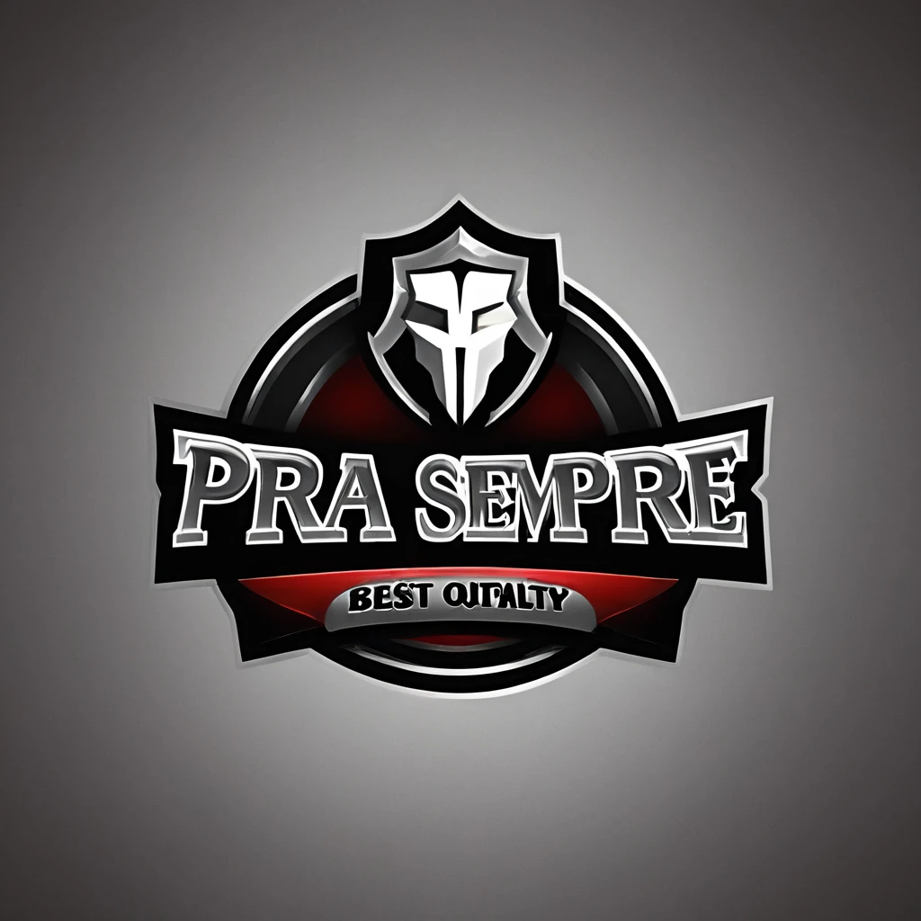 logomkrdsxl,an edgy logo 3D MS with PRA SEMPRE , vector, text "PRA SEMPRE", best quality, masterpiece, brand, dark background, brilhante