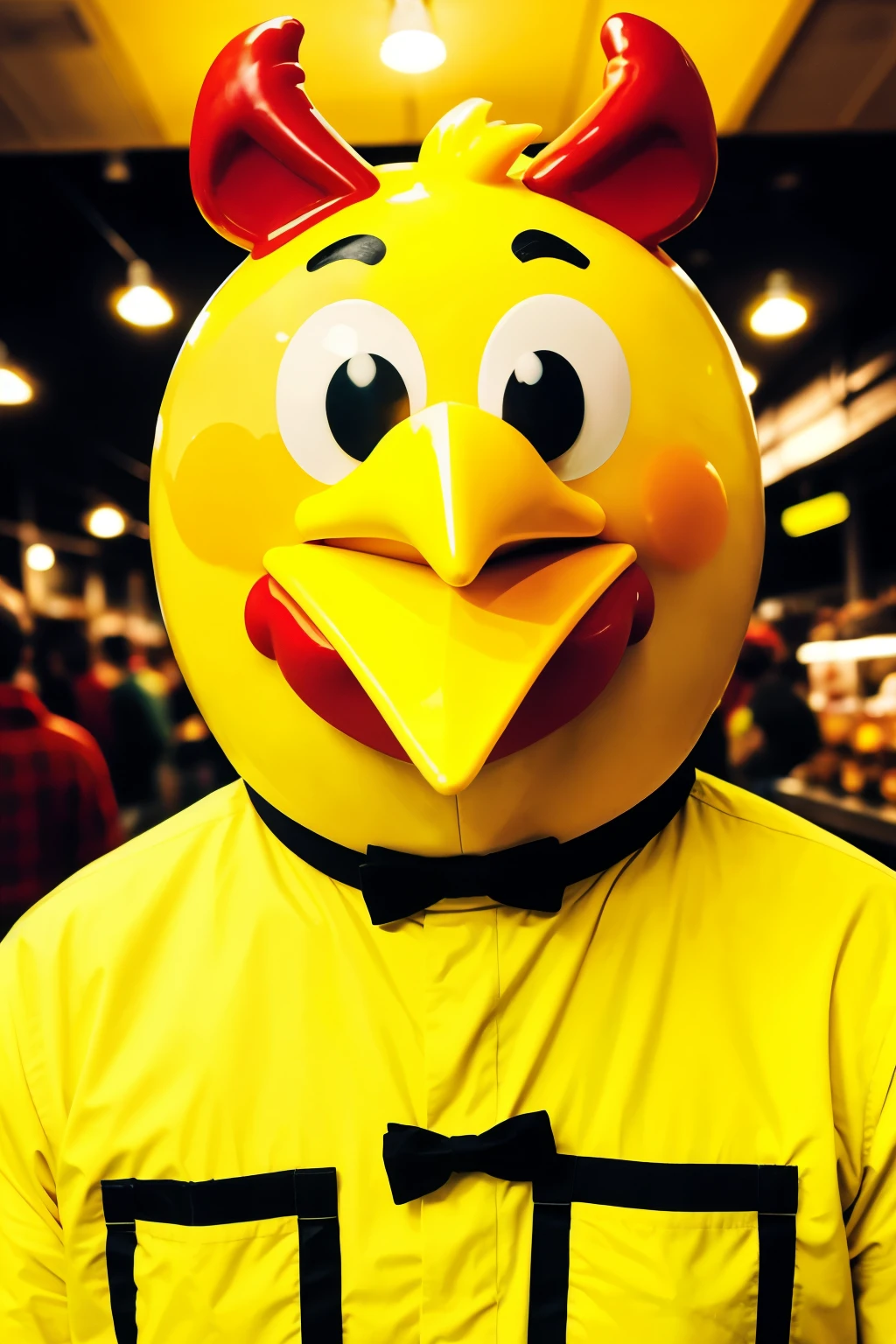 I want a yellow chicken face with the thousand yard look meme style old photo right look