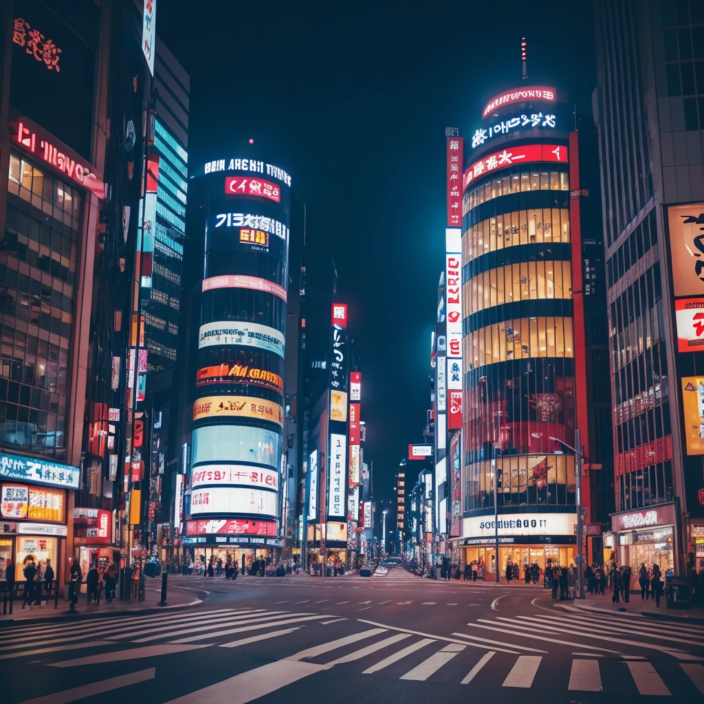 Shibuya Hachiko-mae intersection, night scene, like an afterimage of cars driving by, no people around
Clown on the electronic bulletin board