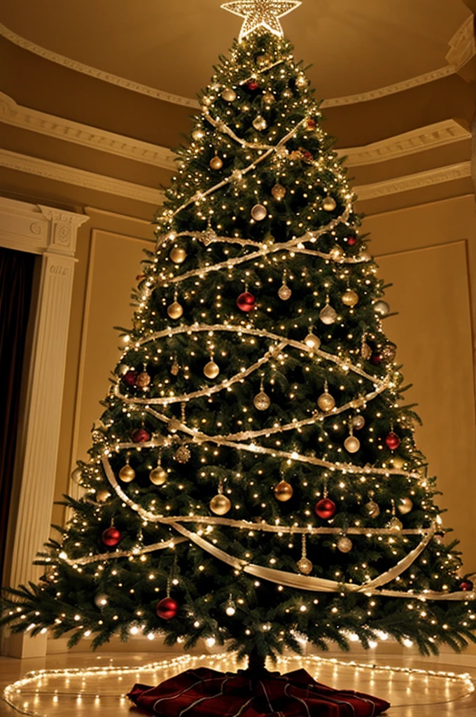 Unique decoration for a Christmas tree made with Christmas lights