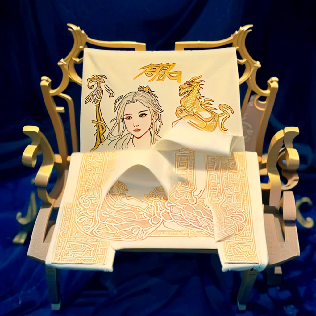 ((masterpiece,best quality)),((High-precision drawing in every detail) Extremely high-precision drawing) [High resolution],(Detailed illustration, very detailed and detailed drawing, delicate drawn lines with tempo, realistic texture expression),ultra detailed,best quality,sharp focus,4K,professional work,((cloth cover over chair 1.2)), (((Chinese style ornate brocade 1.5))), ((Emperor's dragon chair cloth)), (cloth cover for chair), upholstery, ((ornate fabric material 1.2)).