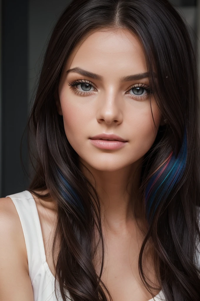 proFessional portrait photograph oF a gorgeous russian girl in with long wavy black hair,Oeil brown, black eyes,sulty Flirty look, gorgeous symmetrical Face, joli maquillage naturel, ,au lit, ultra réaliste, art conceptuel, élégant, très détaillé, complexe, sharp Focus, depth oF Field, F/1. 8, 85mm, Coup moyen, plan médian, (((proFessionally color graded))), bright soFt diFFused light, (volumetric Fog), tendance sur Instagram, hdr 4k, 8k