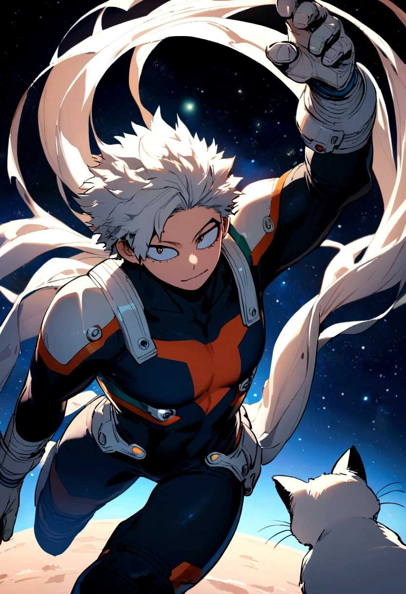 my hero academia, cat, space