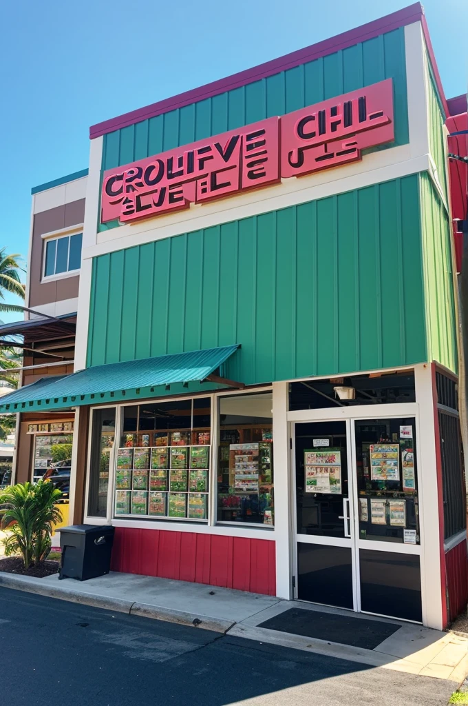 Create a building about shave ice sales (what the building looks like from the outside)
