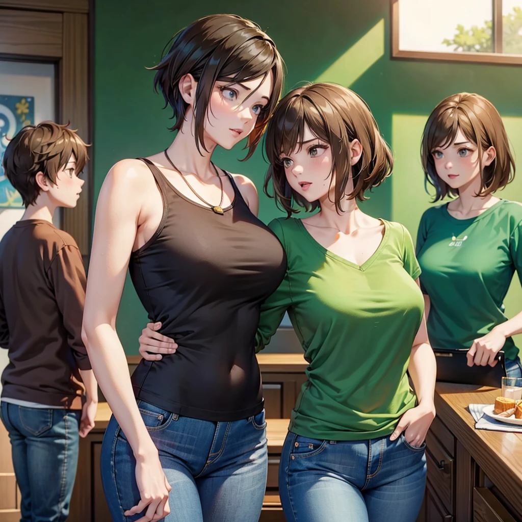 Aunt Cass, big hero 6, hot woman, beautiful, Cass, Aunt Cass, Green Shirt, Brown Hair, Jeans, Aunt Cass