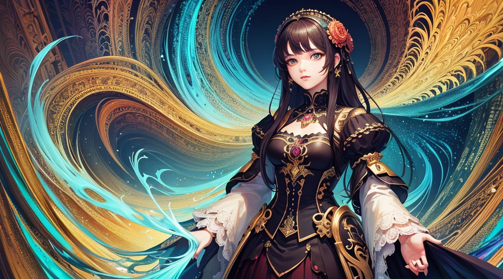 (masterpiece, top quality, best quality, official art, beautiful and aesthetic:1.2), (1girl), extreme detailed,(fractal art:1.3),colorful,highest detailed