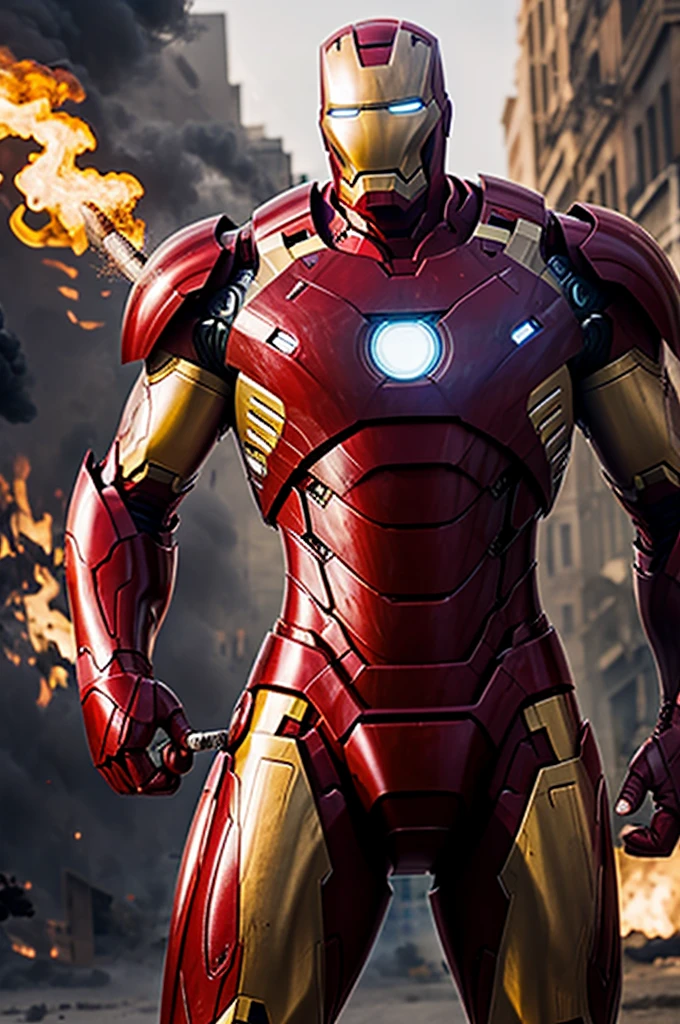 Iron man with a cigar in his hand