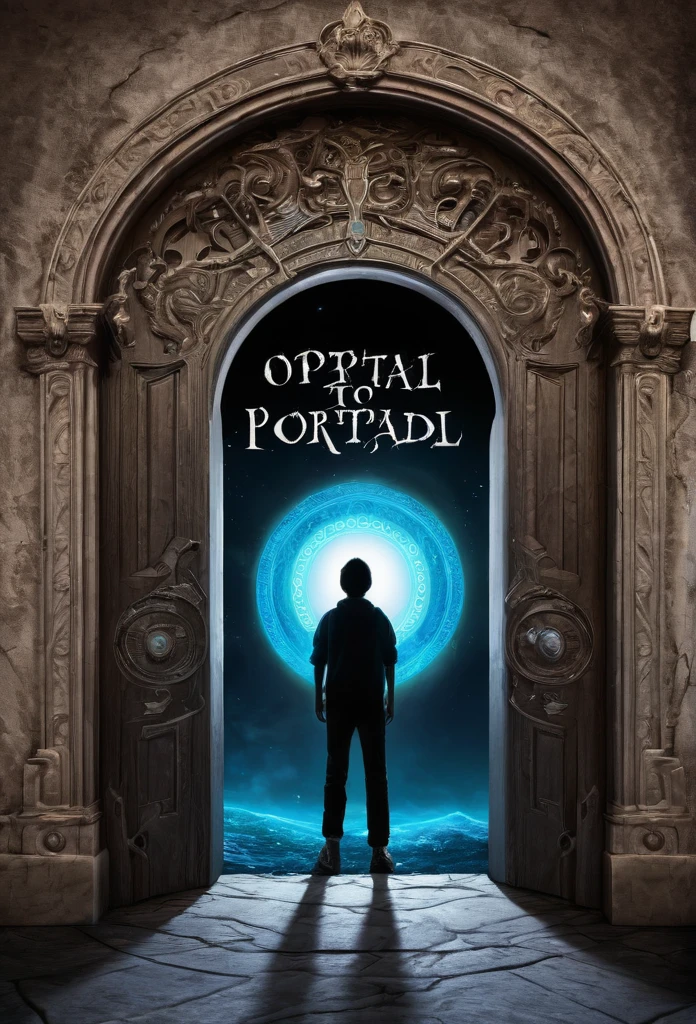 a picture of a person standing in front of a door with the words open portal to the underworld at will, portal opening, open portal to another dimension, portal to another world, world seen only through a portal, portal to the ethereal realm, a portal to the depths, portals, portal to another universe, magical portal opened, looking through a portal