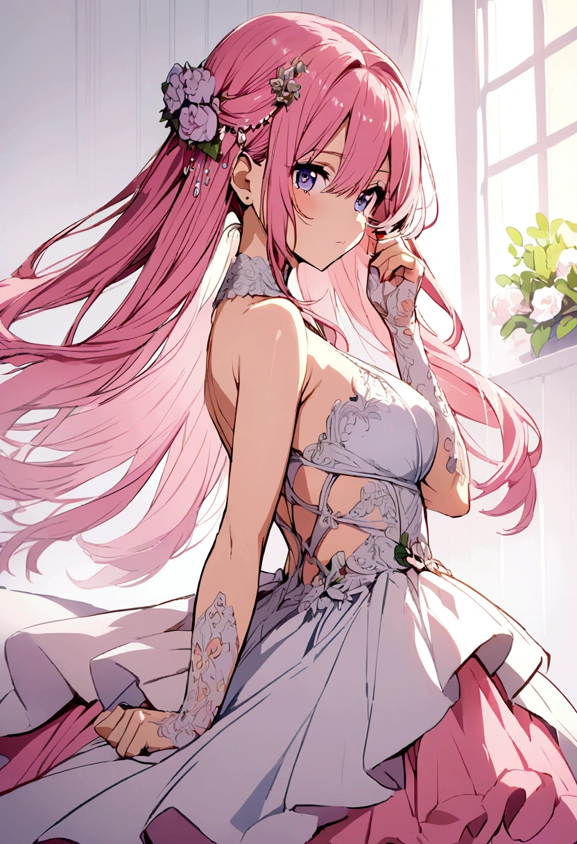 Anime girl pink hair